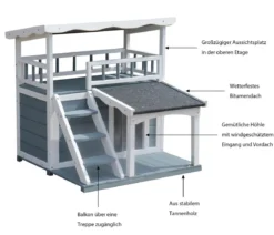 Dehner Lieblinge Katzenhaus Maison, ca. B78/H75/T73 cm
