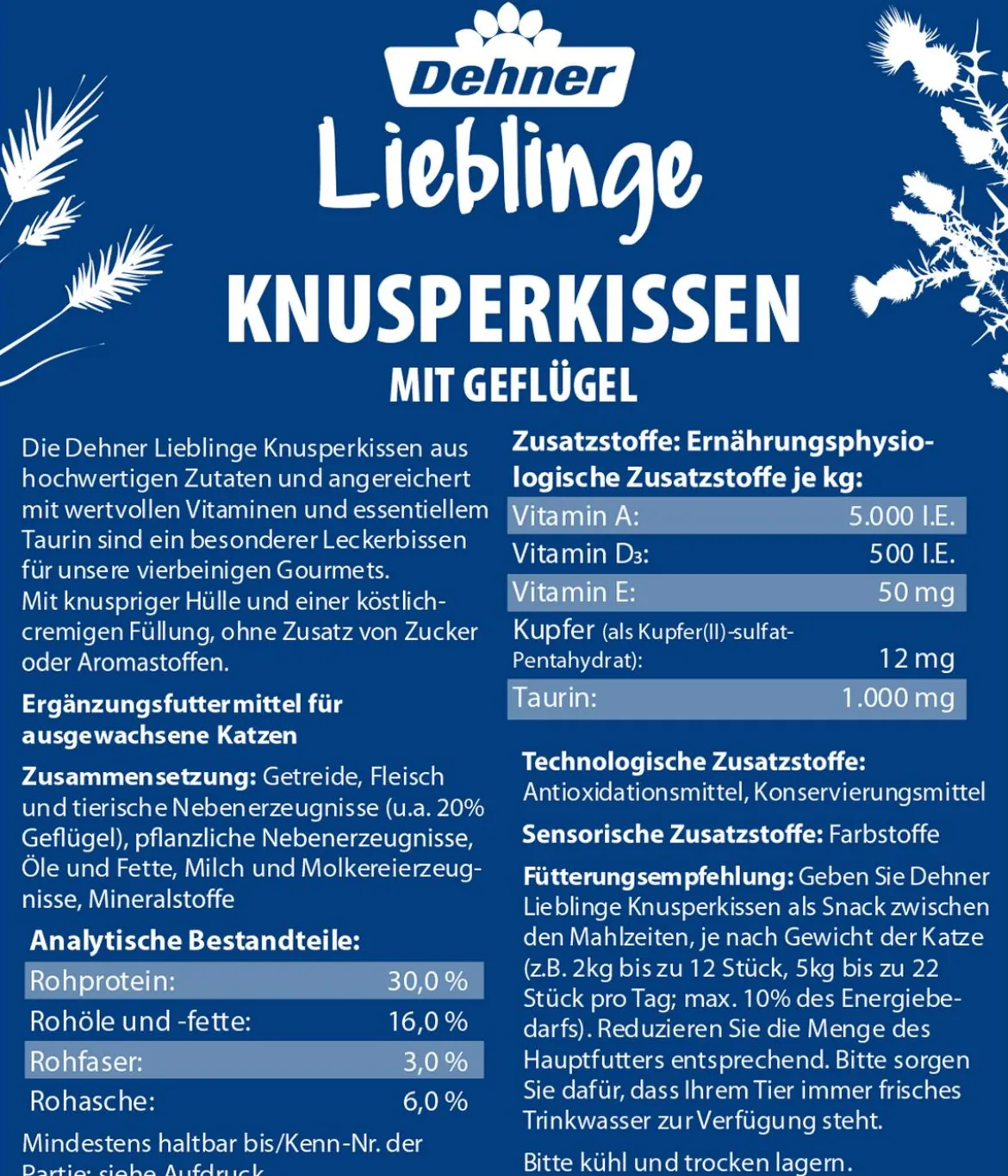 Dehner Lieblinge Katzensnack Knusperkissen, 60 g