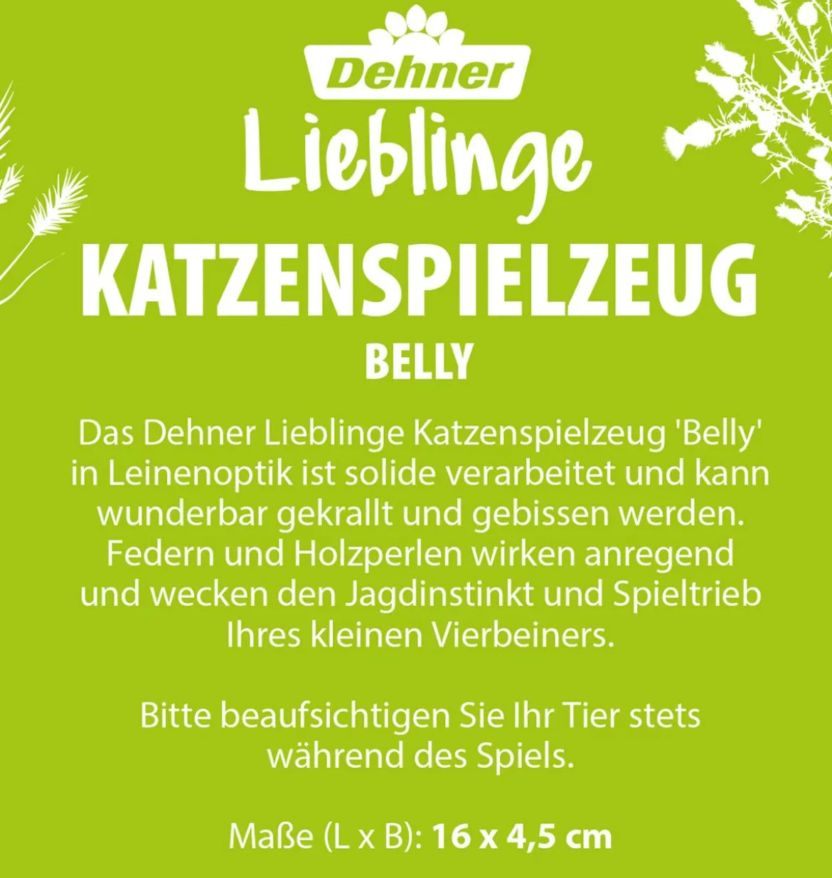 Dehner Lieblinge Katzenspielzeug Belly, ca. L16/B4,5 cm