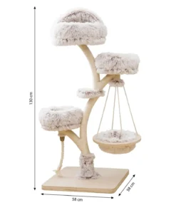 Dehner Lieblinge Kratzbaum Bonnie, beige/weiß, ca. B58/H130/T58 cm
