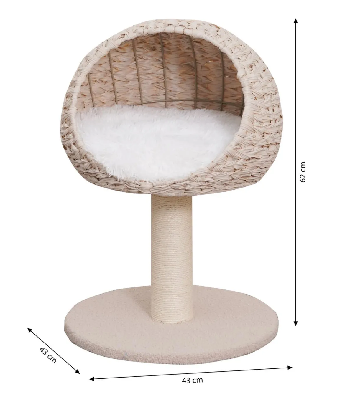 Dehner Lieblinge Kratzbaum Boris, beige/weiß, ca. B43/H62/T43 cm