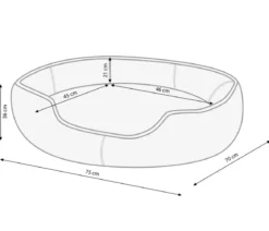 Dehner Lieblinge Kuschelbett Flocke, oval, weiß, ca. B75/H36/T70 cm