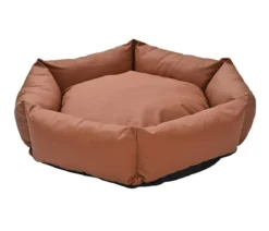 Dehner Lieblinge Kuschelbett Cora, rund, braun, ca. B75/H19/T75 cm