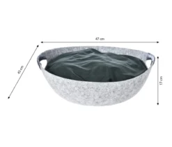 Dehner Lieblinge Kuschelbett Cup, grau/grün, rund, ca. B47/H17/T45 cm