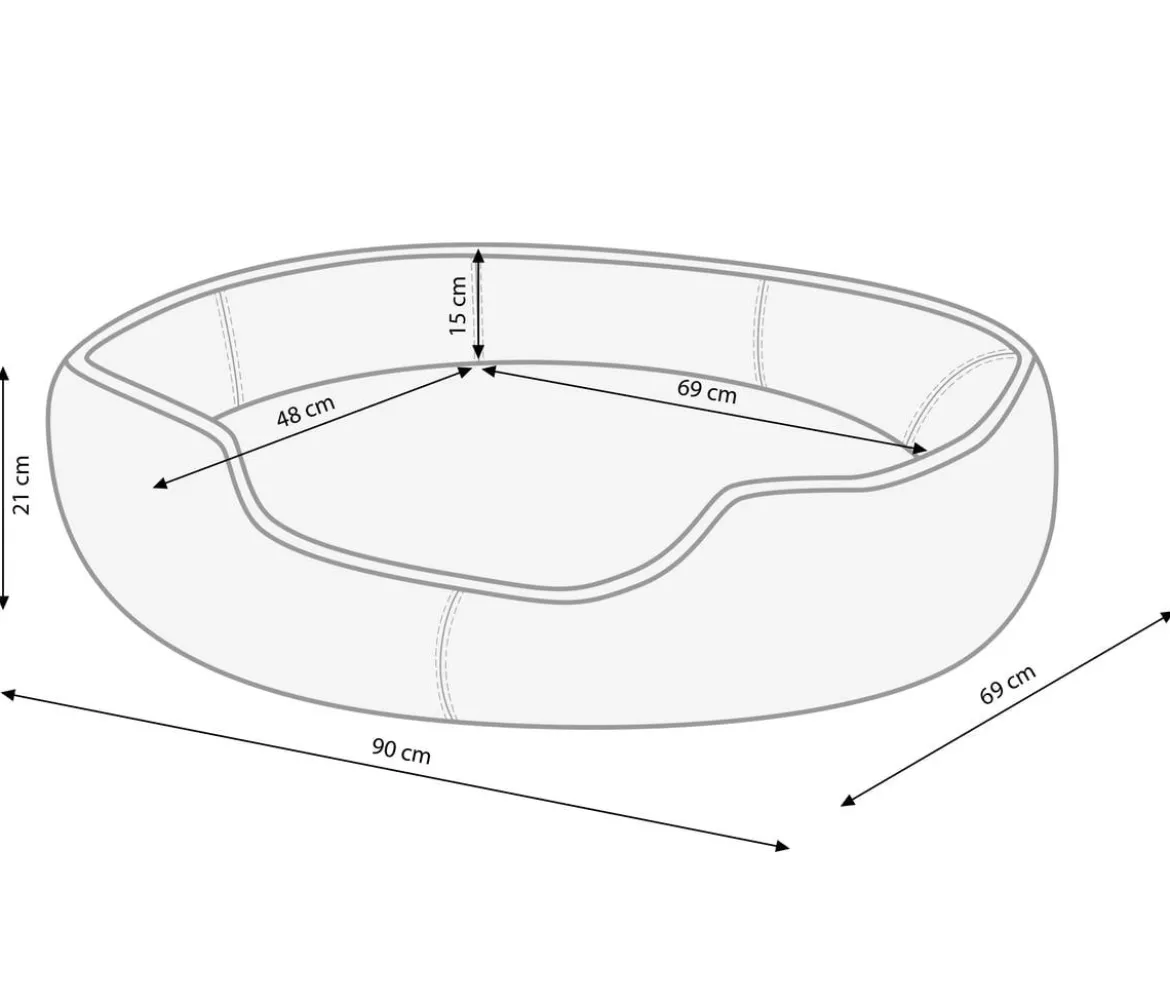 Dehner Lieblinge Kuschelbett Nevada, oval, grau