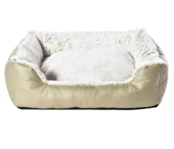 Dehner Lieblinge Kuschelbett Casim, rechteckig, beige/weiß