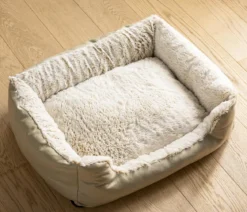 Dehner Lieblinge Kuschelbett Casim, rechteckig, beige/weiß