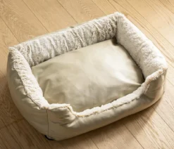Dehner Lieblinge Kuschelbett Casim, rechteckig, beige/weiß