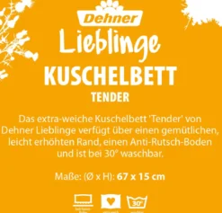 Dehner Lieblinge Kuschelbett Tender, rund, grau