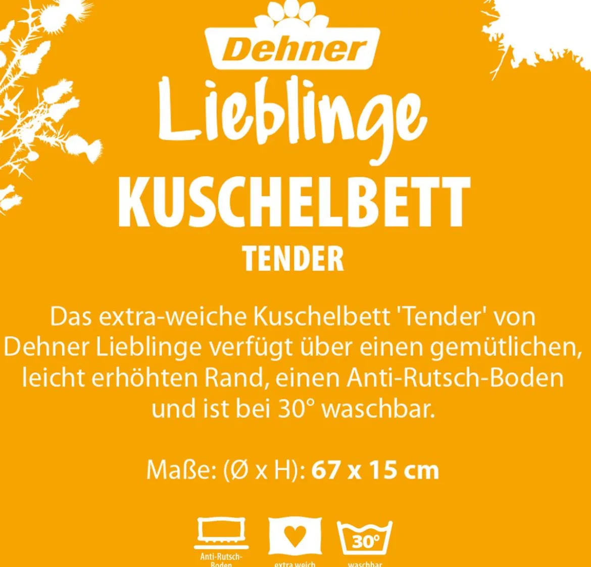 Dehner Lieblinge Kuschelbett Tender, rund, grau