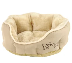 Dehner Lieblinge Kuschelbett Sammy, oval, beige
