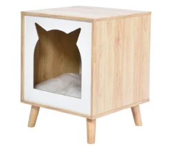 Dehner Lieblinge Kuschelhöhle Dexi, weiß/braun, ca. B40/H50/T40 cm