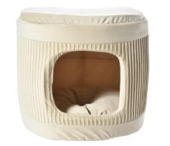 Dehner Lieblinge Kuschelhöhle Baroque 2 in 1, oval, beige, ca. B40/H35/T36 cm