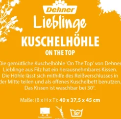 Dehner Lieblinge Kuschelhöhle On The Top, grau, rund, ca. B40/H37,5/T45 cm