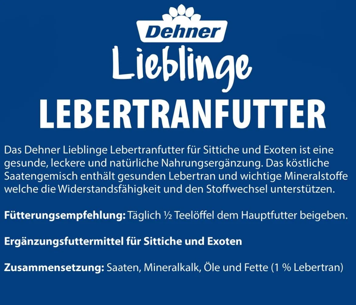 Dehner Lieblinge Lebertranfutter für Sittiche und Exoten, 20 g