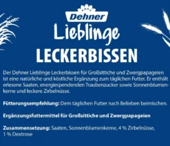 Dehner Lieblinge Leckerbissen für Großsittiche und Zwergpapageien, 20 g