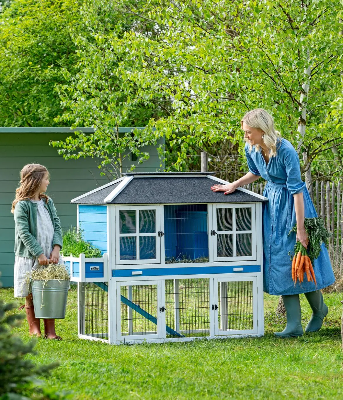Dehner Lieblinge Nagerheim Palazzo, blau, ca. B145/H121/T72 cm