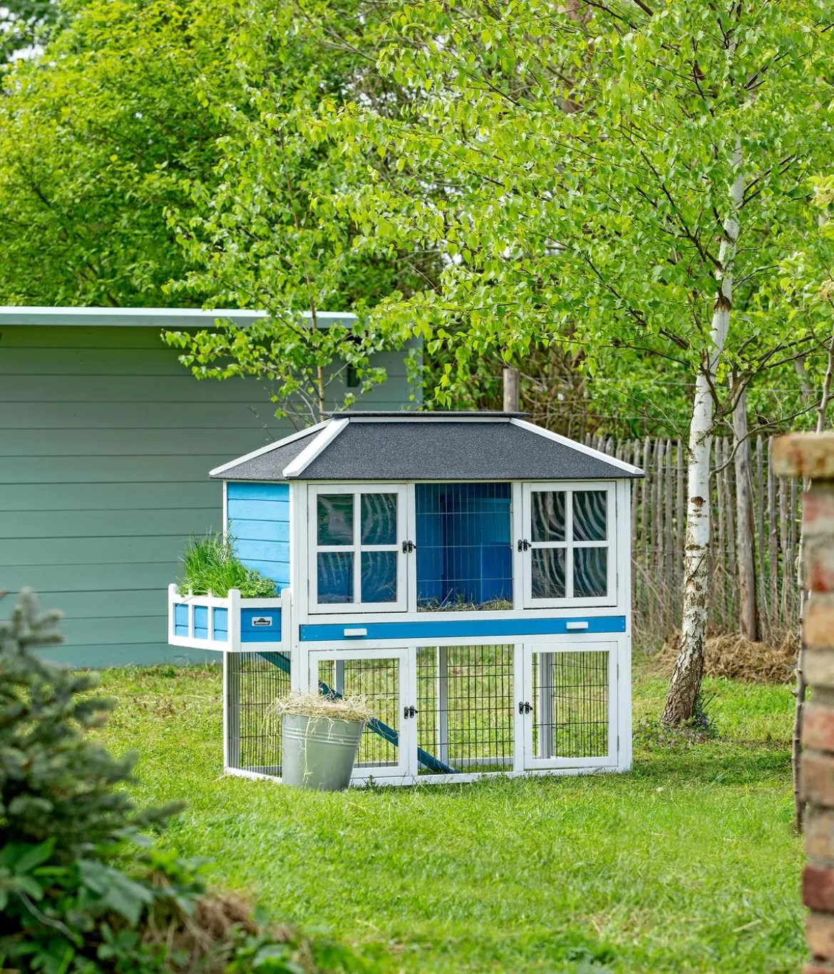 Dehner Lieblinge Nagerheim Palazzo, blau, ca. B145/H121/T72 cm