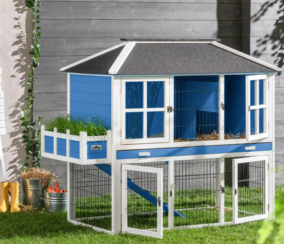 Dehner Lieblinge Nagerheim Palazzo, blau, ca. B145/H121/T72 cm