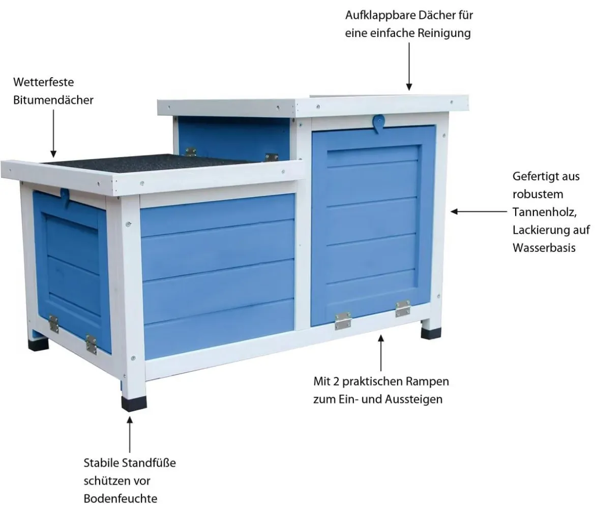 Dehner Lieblinge Nagerschlafhaus Teatro, blau, ca. B70/H45/T43 cm