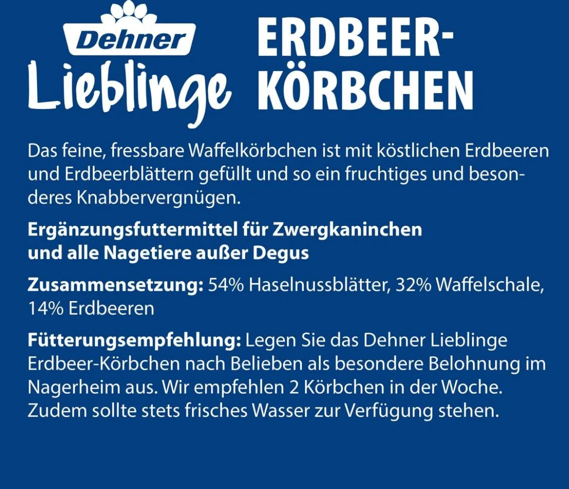 Dehner Lieblinge Nagersnack Erdbeer-Körbchen, 15 g