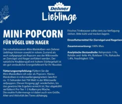 Dehner Lieblinge Nagersnack Mini-Popcorn für Vögel und Nager, 170g