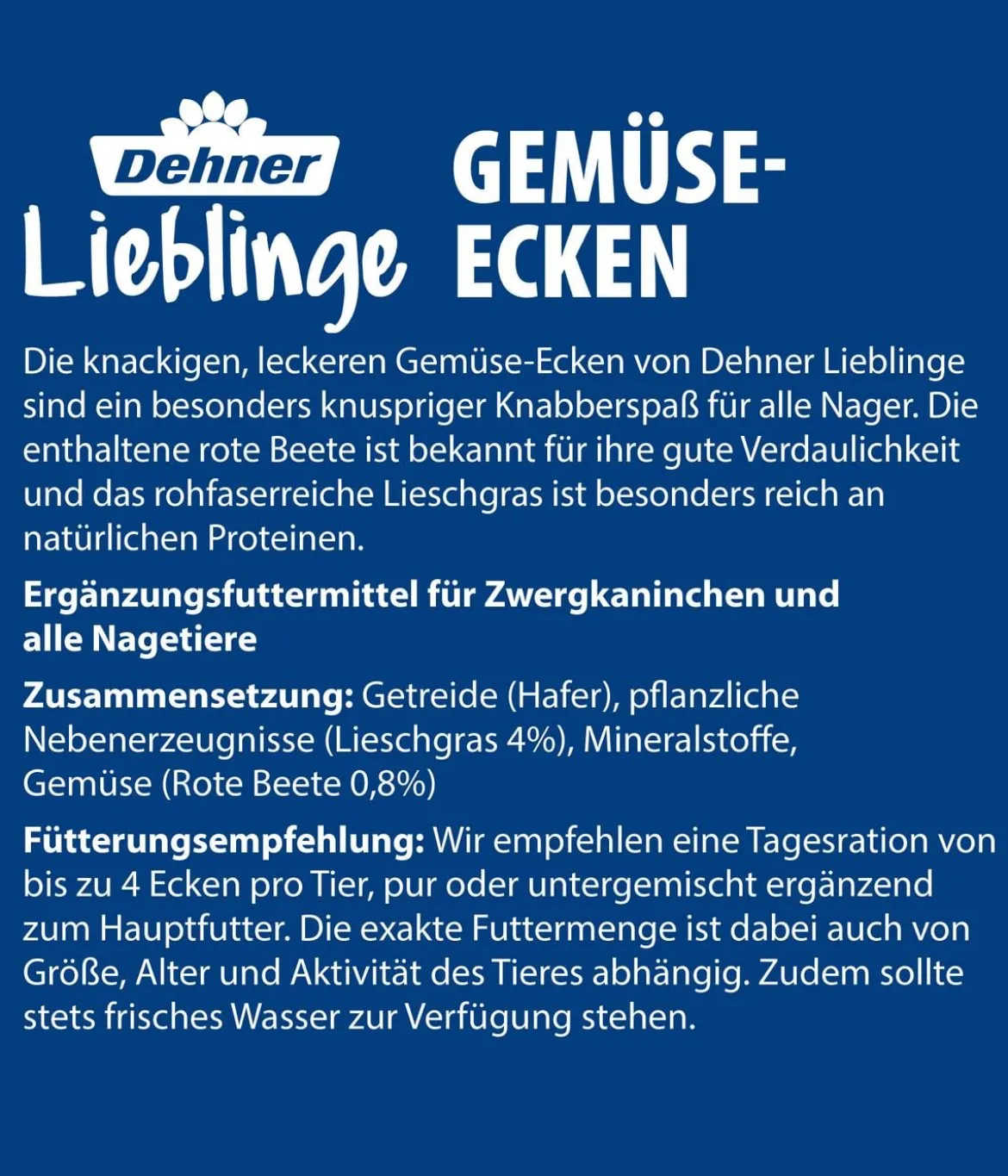 Dehner Lieblinge Nagersnack Gemüse-Ecken, 150 g