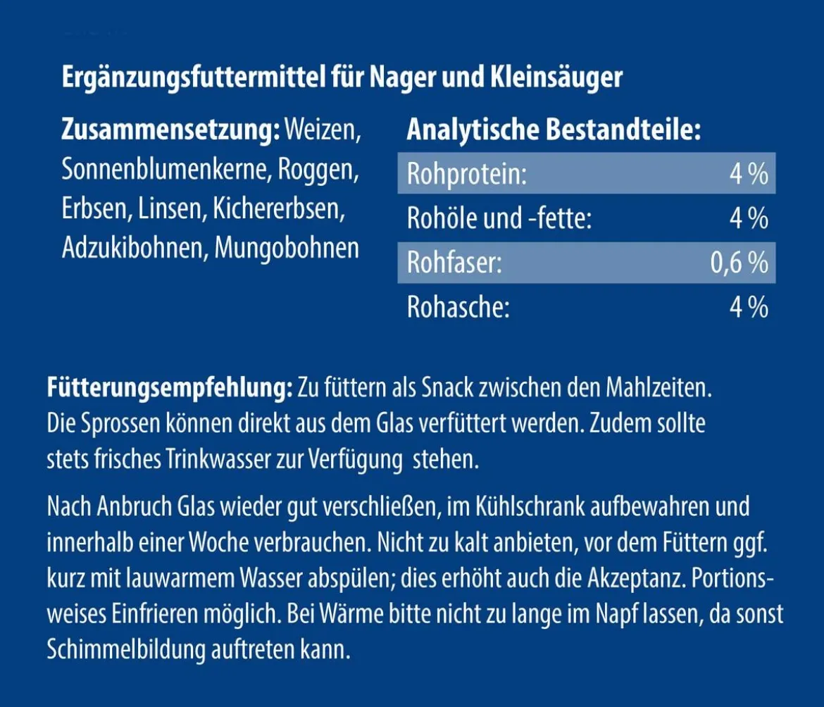 Dehner Lieblinge Nagersprossen für Meerschweinchen & Kaninchen, Adult, 210 ml