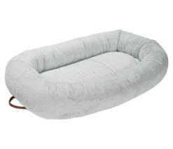 Dehner Lieblinge Orthopädisches Kuschelbett Giant, oval, grau, ca. B175/H35/T100 cm