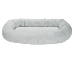 Dehner Lieblinge Orthopädisches Kuschelbett Giant, oval, grau, ca. B175/H35/T100 cm