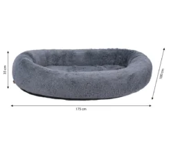 Dehner Lieblinge Orthopädisches Kuschelbett Giant, oval, grau, ca. B175/H35/T100 cm