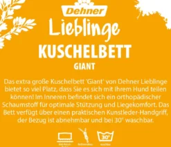 Dehner Lieblinge Orthopädisches Kuschelbett Giant, oval, grau, ca. B175/H35/T100 cm