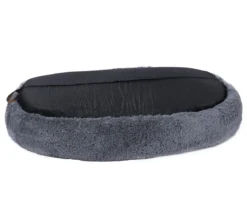 Dehner Lieblinge Orthopädisches Kuschelbett Giant, oval, grau, ca. B175/H35/T100 cm