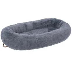 Dehner Lieblinge Orthopädisches Kuschelbett Giant, oval, grau, ca. B175/H35/T100 cm