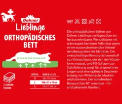Dehner Lieblinge Orthopädisches Hundebett Somnus, rechteckig, grau