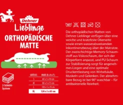 Dehner Lieblinge Orthopädische Hundematte Somnus, rechteckig, grau