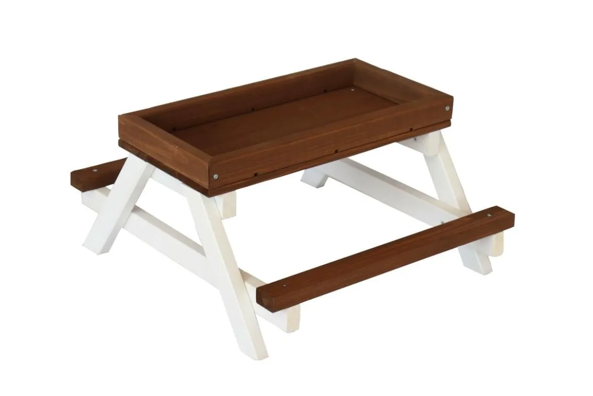 Dehner Lieblinge Picknicktisch, braun/weiß, ca. B46/H22/T40 cm