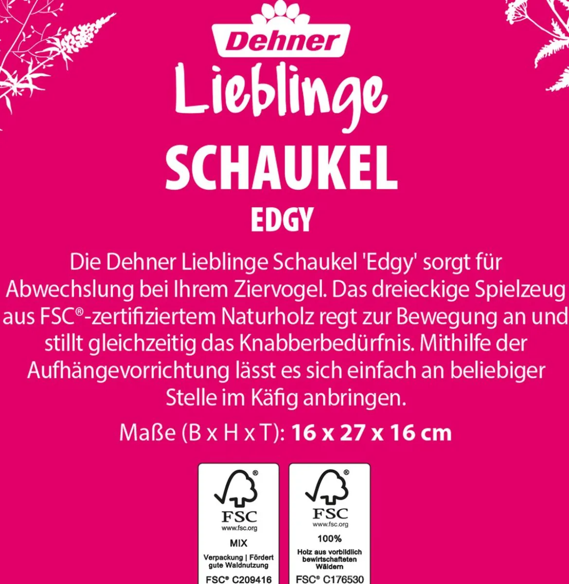 Dehner Lieblinge Schaukel Edgy, ca. B16/H27/T16 cm
