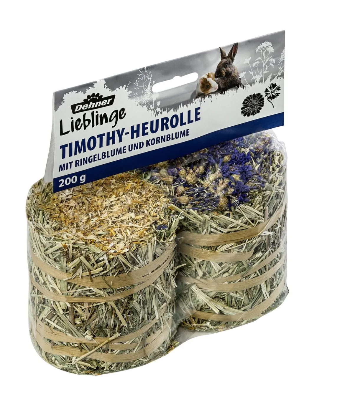 Dehner Lieblinge Timothy-Heurolle mit Ringelblume & Kornblume, 200 g