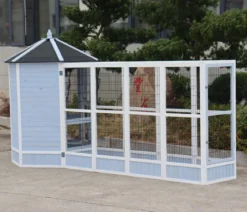 Dehner Lieblinge Vogelgehege Santorini, weiß/blau, ca. B116,4/H136/T60 cm