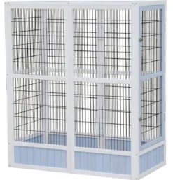 Dehner Lieblinge Vogelgehege Santorini, weiß/blau, ca. B116,4/H136/T60 cm