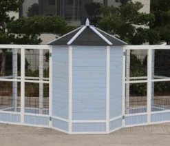 Dehner Lieblinge Vogelgehege Santorini, weiß/blau, ca. B116,4/H136/T60 cm