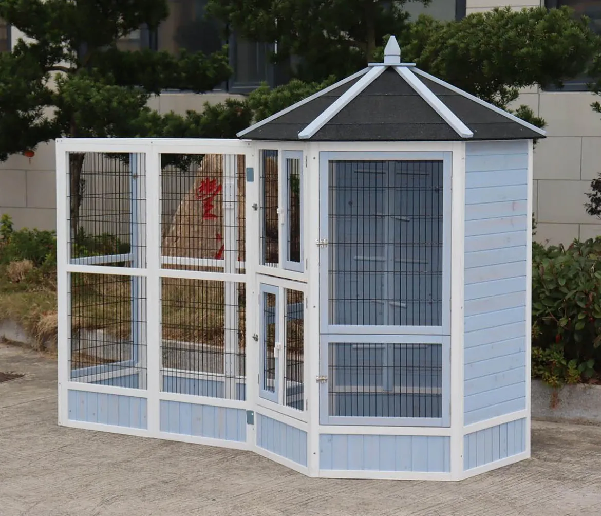 Dehner Lieblinge Vogelgehege Santorini, weiß/blau, ca. B116,4/H136/T60 cm