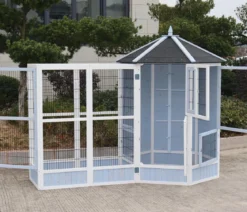 Dehner Lieblinge Vogelvoliere Santorini, weiß/blau, ca. Ø132/H180 cm
