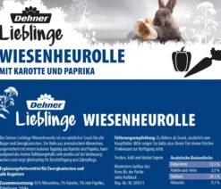 Dehner Lieblinge Wiesenheurolle mit Karotte & Paprika, 200 g