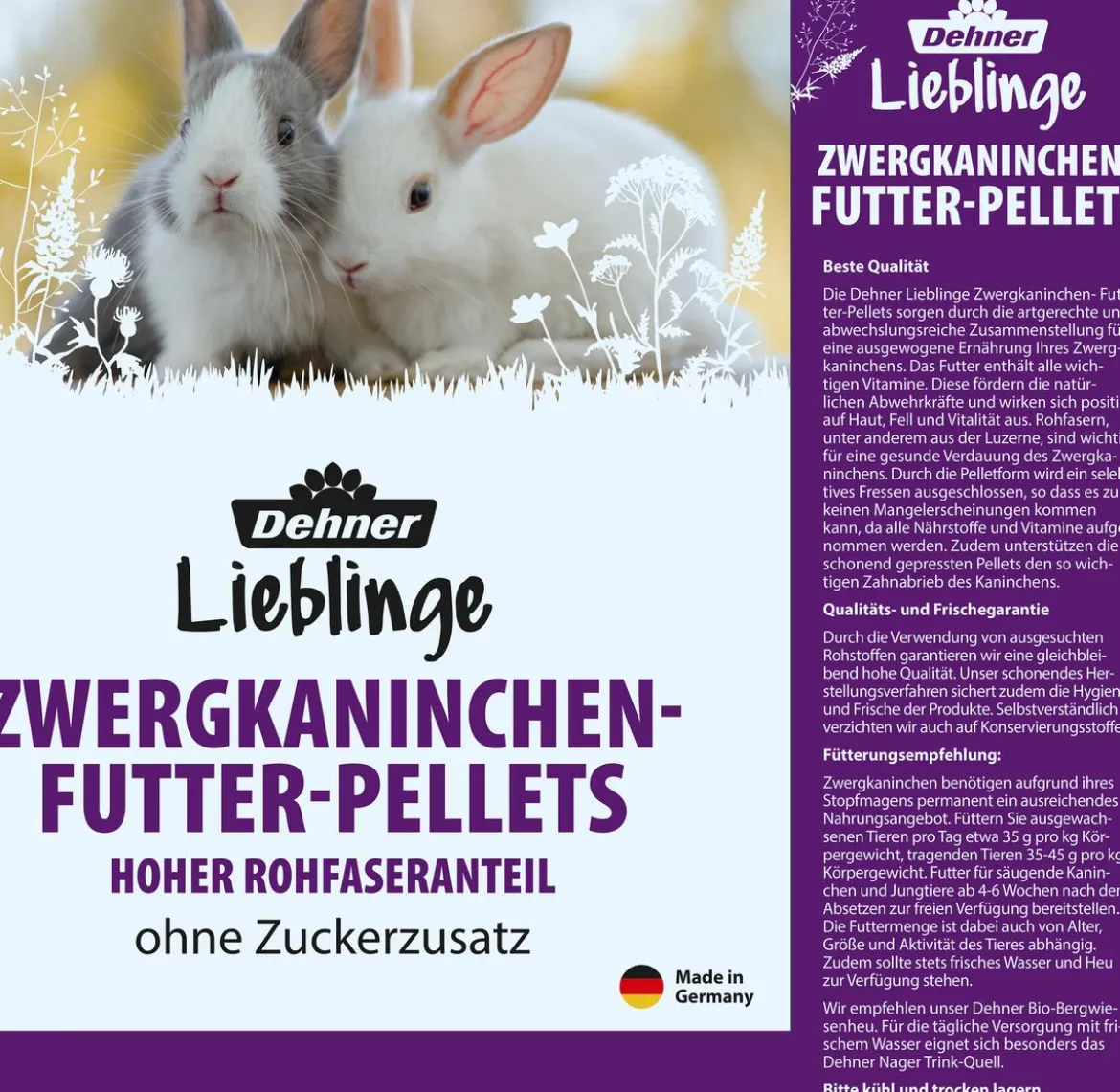 Dehner Lieblinge Zwergkaninchenfutter-Pellets
