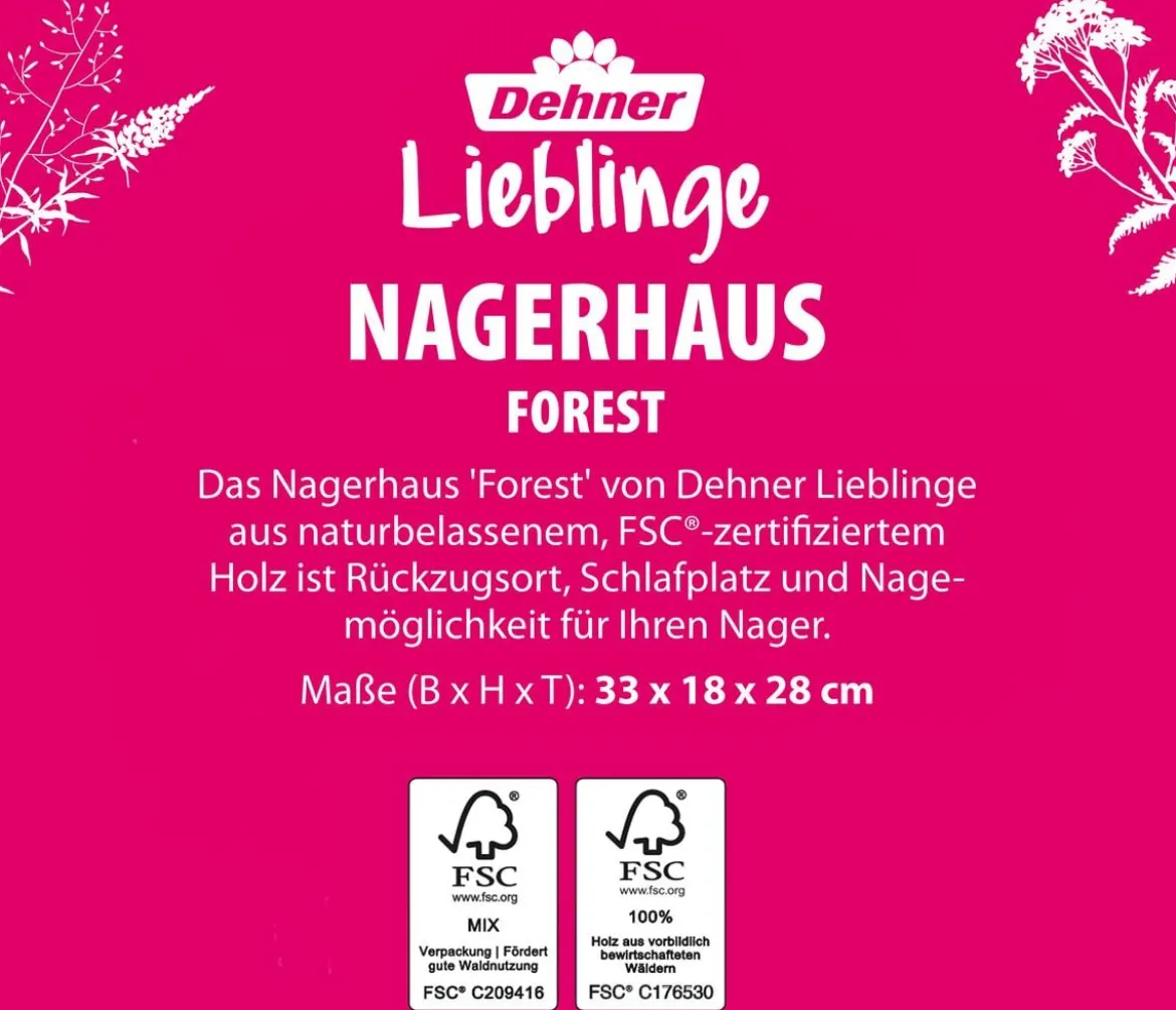 Dehner Liebliunge Nagerhaus Forest, ca. B33/H18/T28 cm