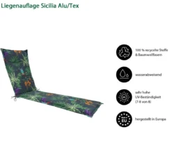 Dehner Liegenauflage Sicilia für Alu-Tex-Liegen, ca. B54/H4/T198 cm