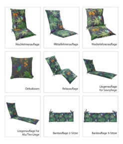 Dehner Liegenauflage Sicilia für Gartenliege Savoy, ca. B57/H6/T178 cm