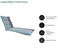 Dehner Liegenauflage Trentino für Gartenliege Savoy, ca. B58/H6/T178 cm